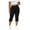 A-Black, variant on 2 Pack Leggings for Women Plus Size Strecthy High Waist Capri Leggings Slit Hem Pant Bow Workout Bottoms 3XL