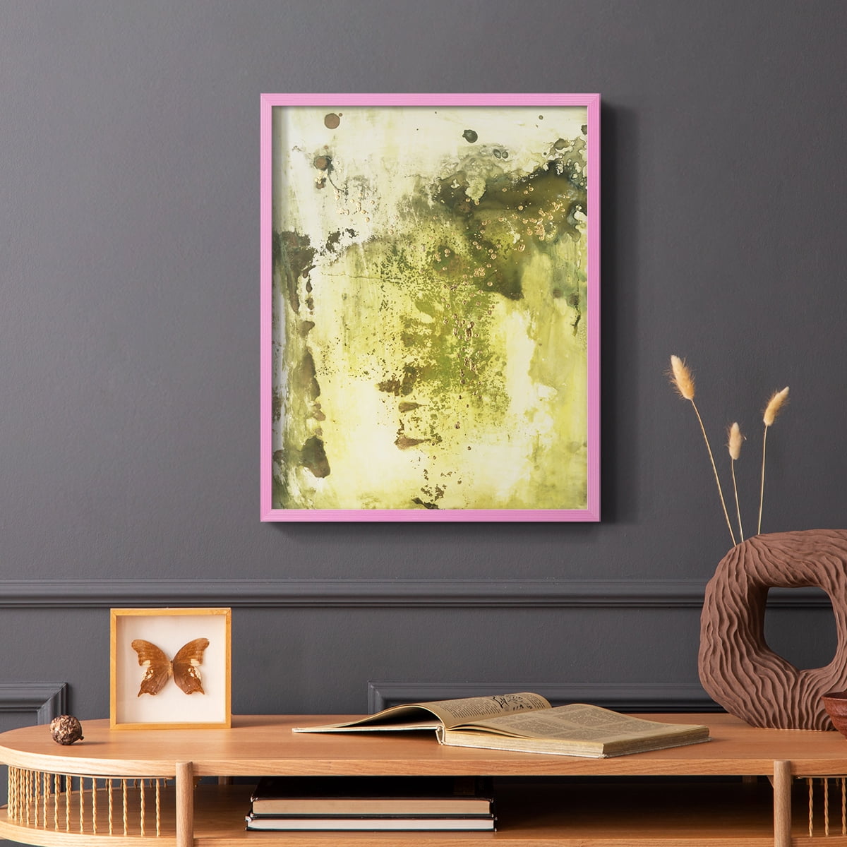 Canyon Diptych I Framed Print in Pink Solid Wood Framed Print No Nail Hanging