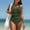 Army Green, variant on Aueoeo Women's 1 Piece Swimsuits Abdomen Control Bathing Suits Criss Crossed Ruched Push Up Vintage Swimwear