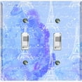 thumbnail image 1 of Metal Light Switch Plate Cover Romantic Paris Eiffel Tower Letter Baby Blue PRS009, 1 of 13