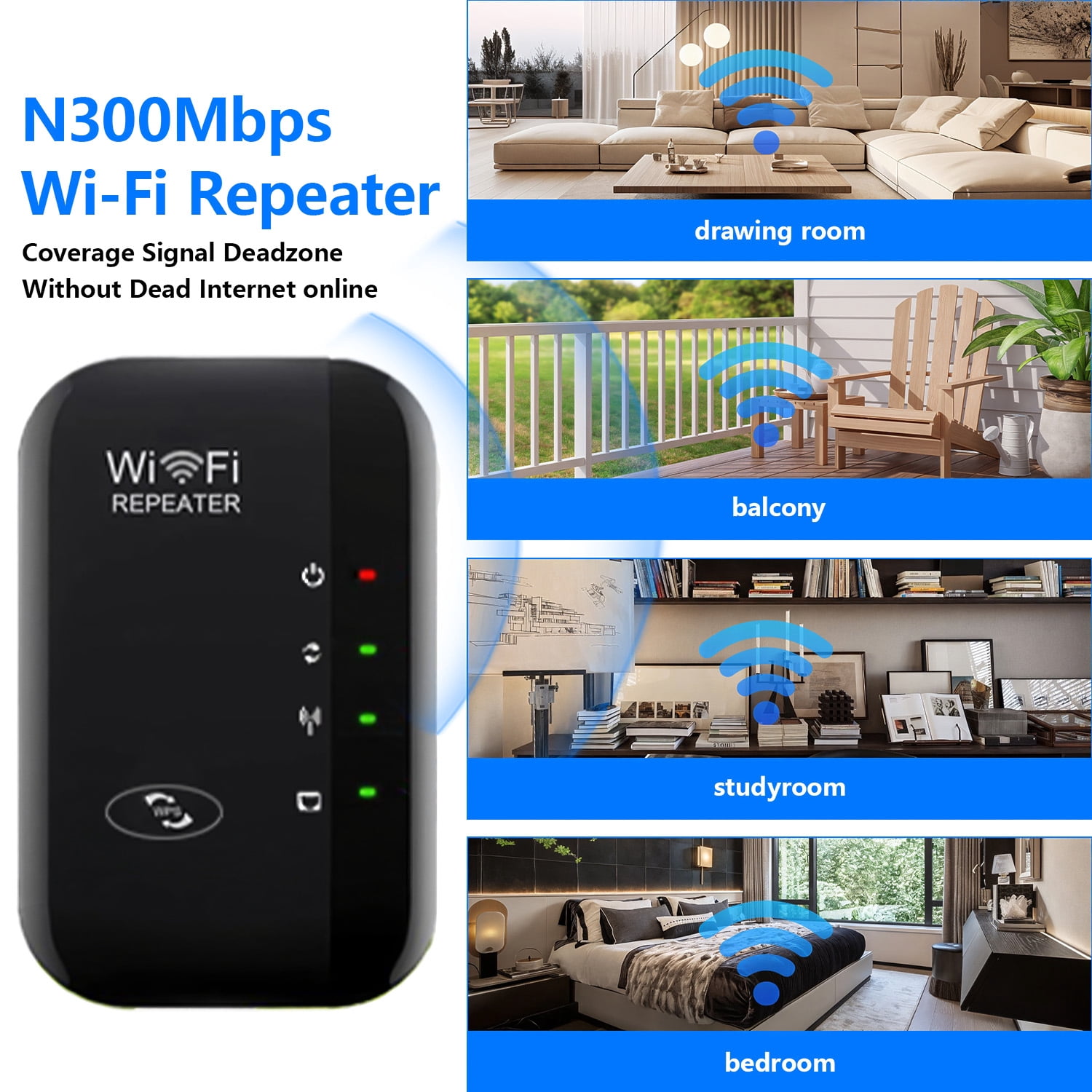 2 Pack WiFi Range Extender Signal Booster up to 4500sq.ft,  WiFi Extender, Wireless Internet Repeater, Long Range Amplifier with Ethernet Port, Access Point, 1-Tap Setup, Support Alexa, Black