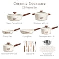 thumbnail image 4 of Carote 22-Piece Pots and Pans Set, Ceramic Nonstick Cookware Set with Steamer,Induction Compatible, White, 4 of 8