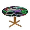 thumbnail image 3 of Orinice Skull Smokestack Leaves Round Table Cover Stain Resistant Washable Indoor Outdoor Tablecloth Kitchen Dining Wedding Parties Picnic Farmhouse 100% Polyester Fiber 31-35, 3 of 8