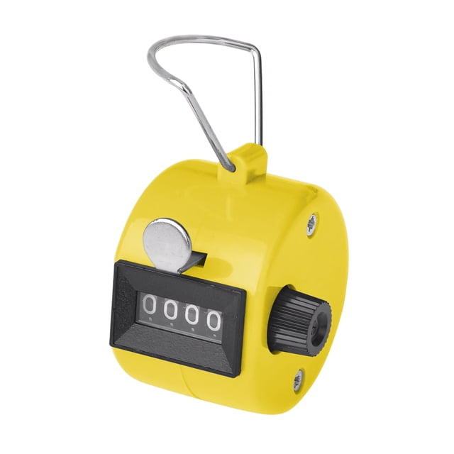 GOGO 1 Pack Handheld ABS Tally Counter, 4 Digit Manual Mechanical Clicker for Sport Events, Knitting, Yellow