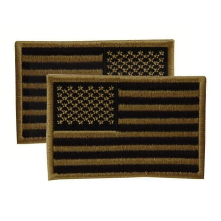 Wolf Vest Patches 20-9087007001 Embroidered USA Military Flag Patch, Right, Coyote, 2x3, Designed for use on U.S. military uniforms, but also look great on caps, vests, bags and.., By VooDoo Tactical ()