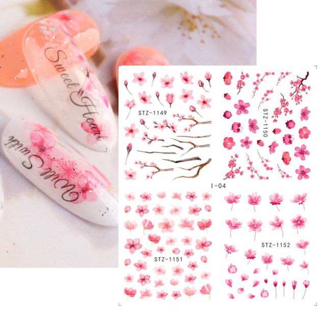 4 piezas de pegatinas de uñas de agua de diseño de invierno Set árbol de Navidad arte de uñas calcomanía negro hojas de verano DIY manicura Slider NFSTZ1066-1113 Tan Jianjun unisex