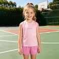 thumbnail image 4 of Girls Athletic Sets Summer Sleeveless Shorts, Toddler Kids Outfit Set 2 Piece Cool Feeling, Pink Size 3-4 Years, 4 of 6