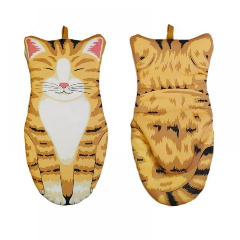 Cats Oven Mitt and Pot Holder Set, Cute Oven Glove Hot Pads, Heat Resistant  Oven Mittens and Potholder for Kitchen Baking Cooking BBQ