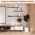 thumbnail image 2 of Repisas Flotantes de Pared, Set de 3 Estantes Minimalistas Baldas Flotantes Moderno Repisa Colgante de Almacenamiento Estanterías Decorativa para Sala Cocina BañoDormitorio Wall Shelves, 30-40-50*15CM, 2 of 7