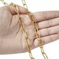 thumbnail image 5 of U8MO 5m/roll Stainless Steel Paperclip Unwelded Chains Elongated Cable Chains 17x7mm-Gold, 5 of 9