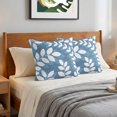 thumbnail image 6 of Pillow Covers 18x18 Set of 2, Lake Blue Leaves Throw Pillow Covers Decorative Couch Cushion Cover, Farmhouse Botanical Branch Vintage Boho Leaf Microfiber Soft Pillowcases for Bedroom Living Room, 6 of 9