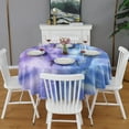 thumbnail image 2 of Purple Blue Tie Dye Pattern Round Tablecloth 60"x60",Wrinkle Wipeable Table Cloth for Kitchen Dining Room Picnic Patio Party, 2 of 6