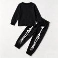 thumbnail image 7 of Tfken Girls Halloween Pajamas Outfit Set Skeleton Graphic Long Sleeve Tops Elastic Waist Pants Set Homewear Cute Sleepwear Loungewear Festival Toddler Classic Pjs Clothes Size 5-6 Years, 7 of 7