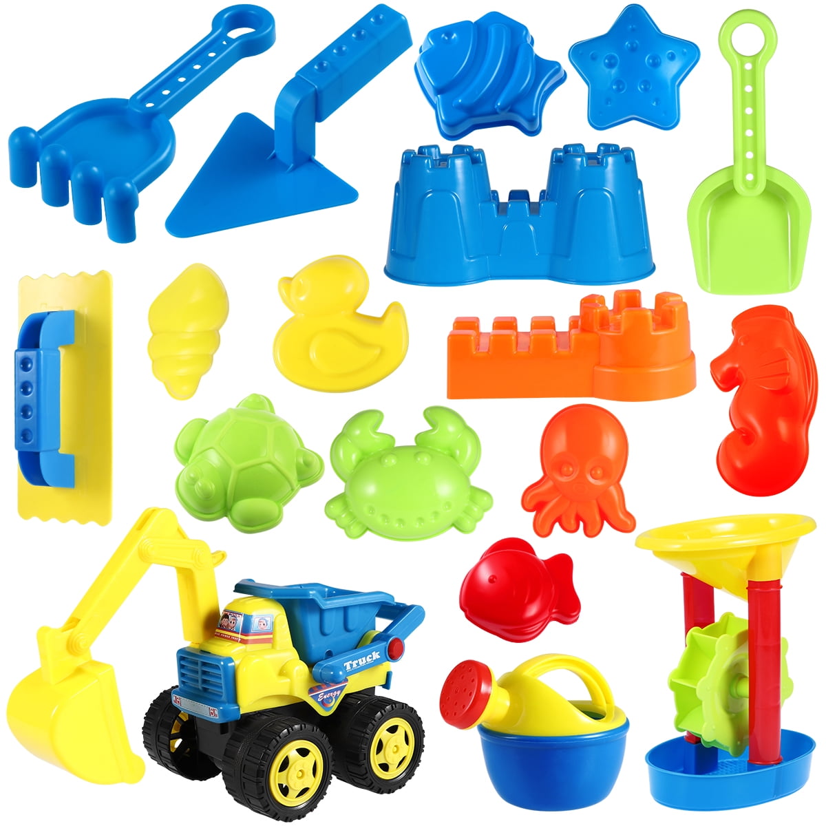 Toyvian Beach Sandbox Toys Plastic Castle Bucket Beach Game Toys for Kids 4pcs Random Color 
