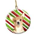 thumbnail image 1 of Candy Stripe Chihuahua Christmas Ceramic Ornament, 1 of 1