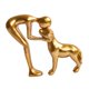 thumbnail image 5 of abraza la estatua de la figura del perro Collectable Resina Decoración del hogar Adorno Ornament Regalo único para de café Desktop Dorado, 5 of 9