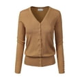 thumbnail image 4 of MixMatchy Women's Soft Basic Long Sleeve Button Down Classic V-Neck Knit Cardigan Sweater, 4 of 7