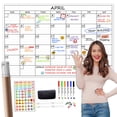 thumbnail image 1 of Large Dry Erase Wall Calendar - 24"x 36" Undated Monthly Calendar for Home, Office, Classroom - Reusable Laminated Task Organizer, 1 of 8