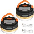 thumbnail image 1 of Camping Lantern [2 Pack] Rechargeable Battery Tent Lights, Water Resistant, Magnetic Base, 3 Lighting Modes with USB Cable for Camping, Work, Hunting, Tent, Fishing, Hiking, 1 of 1