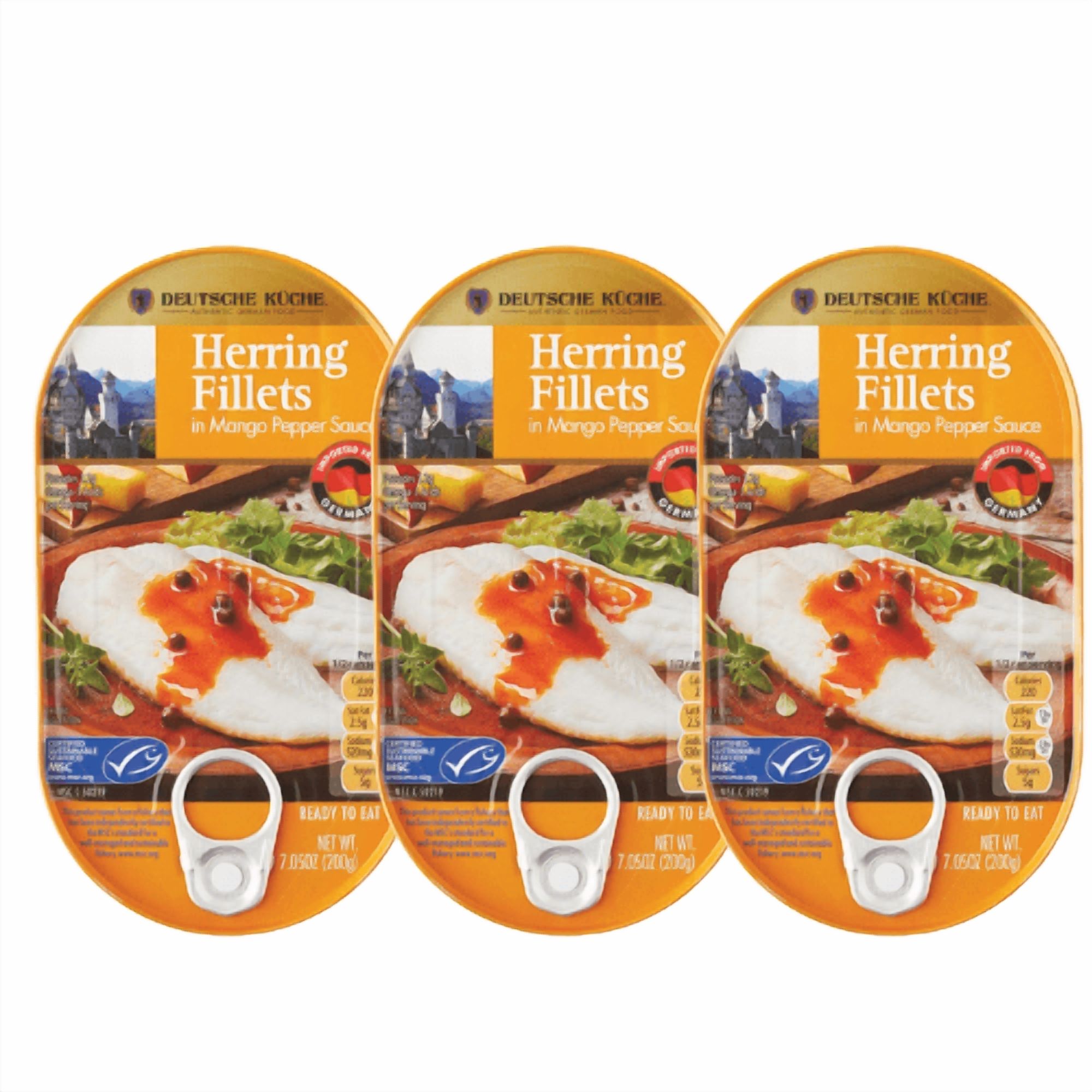Deutsche Küche Herring Fillets Mango Pepper Sauce 3-Pack 7.05 oz