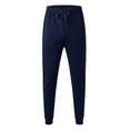 thumbnail image 3 of Baqcunre Male Fitness Running Trousers Drawstring Loose Waist Solid Color Pants Pocket Loose Fleece Sweatpants,XXL,Mens Sweatpants,Men'S Pants,Joggers For Men,Mens Sweatpants With Pockets,,Navy, 3 of 5