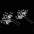 thumbnail image 4 of 2 Piezas Pasador de Pelo de Flor de Gypsophi de Cristal Plateado Zulema, 4 of 8
