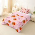 thumbnail image 2 of Manfei Pink Bowknot Twin Comforter Sets,3D Cartoon Basketball Pattern Bedding Set,Pink Reversible,2pcs,1 Comforter and 1 Pillowcase, 2 of 7