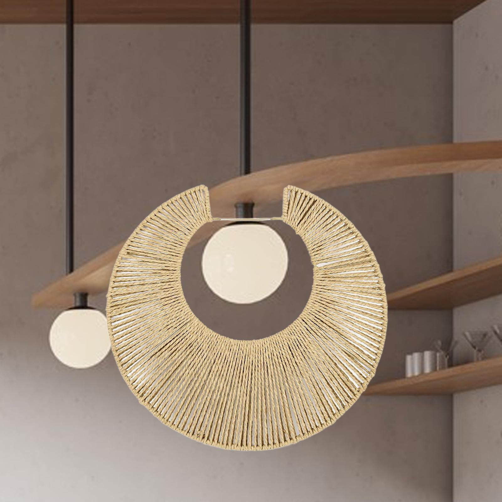 Woven Lampshade Chandelier Cover Eco Friendly Paper Rope for Living Room Bedroom Tea Room