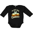 thumbnail image 3 of Inktastic Hanukkah Funny Here for Latkes Boys or Girls Long Sleeve Baby Bodysuit, 3 of 5
