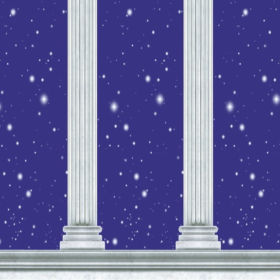 Party Central Formal Stars and Columns Photo Backdrop - 30" - Blue - Pack of 6