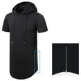 thumbnail image 5 of Aiyino Men's Hipster Hip Hop Longline Pullover Hoodies Short Sleeve Casual Basic Designed Cotton T-Shirts, 5 of 6