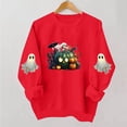 thumbnail image 4 of Meichang Oversized Sweatshirts Women Halloween Ghost Graphic Sweatshirt Party Tops Fall Long Sleeve Crewneck Sweatshirts Holiday Cozy Pullover, 4 of 5