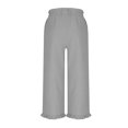 thumbnail image 7 of Lenpel Girls' Pants Ruffle Elastic High Waisted Button Front Pull on Wide Leg Pants Loose Casual Trousers with Pockets, 7 of 7