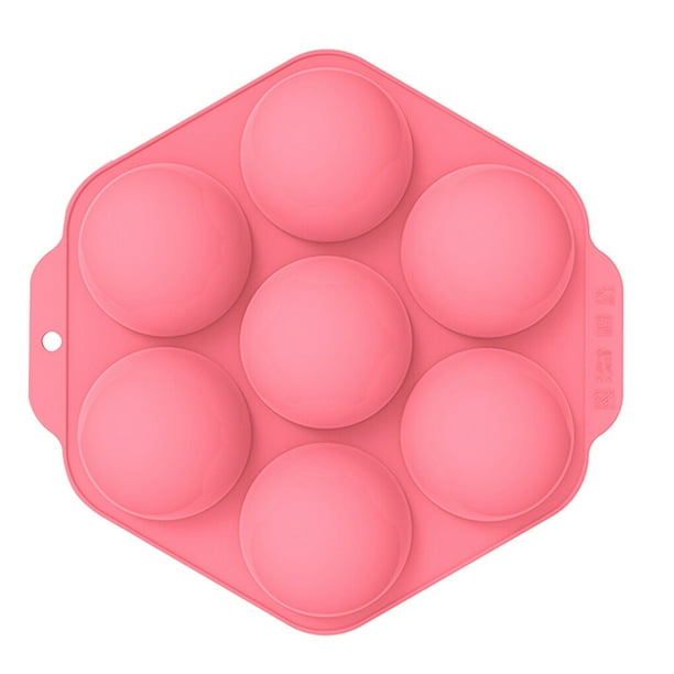 Wosthever Molde de pastel hexagonal de 7 rejillas, moldes antiadherentes de silicona para cocinar y hornear Chocolate Herramientas y accesorios para hornear Rosado