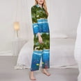 thumbnail image 3 of Saiise Island And Coral Reef Print Women Soft Pajama Sets,Long Sleeve Sleepwear Button Up 2-Piece Pjs Lounge Sets-Large, 3 of 7