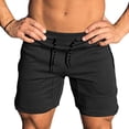 thumbnail image 2 of Men'S Solid Gym Workout Shorts Bodybuilding Running Fitted Training Jogging Short Pants With Zipper Pocket Weightlifting Bodybuilding Shorts black L, 2 of 5