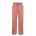 thumbnail image 4 of FASHIONPANT Fashion Casual Pants For Women Summer Long Cotton Linen Straight Leg Loose Pants, 4 of 6