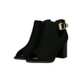 thumbnail image 5 of Women Faux Suede Peep Toe Buckle Accent Chunky Heel Ankle Boots 18298, 5 of 6