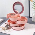 thumbnail image 5 of Cosmetic Storage Box Desktop Jewelry Storage Box Multilayer Rotatable Jewelry Rack Engs Ring Box Cosmetic Container with Mirror Makeup Organizer Box, 5 of 5