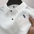 thumbnail image 4 of Men's Breeze Polo Shirts Beer Belly Breeze Short Sleeve Wear Collared Textured Shirt Stretchy Quick Dry Casual Golf for Outdoor Daily White XL, 4 of 5
