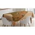 thumbnail image 1 of Ambesonne Animal Tablecloth Rectangular Table Cover, Engraving Horse Head, 60"x84", Brown and Sand Brown, 1 of 3