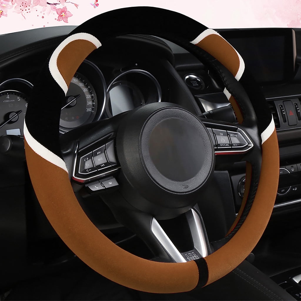 38CM Universal Car SUV Steering Wheel Cover Soft Touch Plush