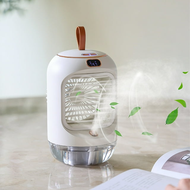 Xihbxyly Ventilador Acondicionador Portátil, Recargable Por Usb, 3 Velocidades con Humidificador, Enfriamiento Por Vapor Frío, Uso En Casa, Oficina, Dormitorio, Eficiencia Energética, Tanque de 280 M