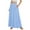 Light Blue, variant on WTOBBY Women's Floral Gradient Print Flared Maxi Skirt Ruffle Hem A-Line Long Skirt Elastic Waist Elegant Tiered Layer Boho Skirt with Vintage Stripe Pattern,Army Green L