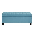 thumbnail image 4 of Knubmt Linen Storage Bench for Home, Living Room, Upholstered Stools with Wooden Legs, Light Blue, 4 of 9