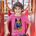 thumbnail image 3 of Tee Hunt Happy German Shepherd Youth T-Shirt Andy Maxx Dog Kids, Pink, Large, 3 of 5