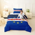 thumbnail image 4 of Manfei Cape Verde Flag Twin Comforter Sets,Patriotic Theme Art Bedding Set,Blue Red Yellow,Navy Blue Reversible,2-Piece,1 Comforter and 1 Pillowcase, 4 of 7