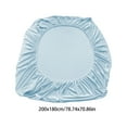 thumbnail image 3 of AuroraX Blue Bed Sheets King Size Double Bed Sheet,Flock Deep Cooling Fitted Sheets for Summer Residential Bedroom Sold-Separately, 3 of 6