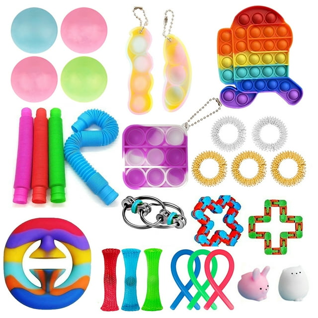 Juego de juguetes sensoriales para niños y adultos, paquete de juguetes sensoriales antiansiedad, juguetes de burbujas simples para autismo TDAH