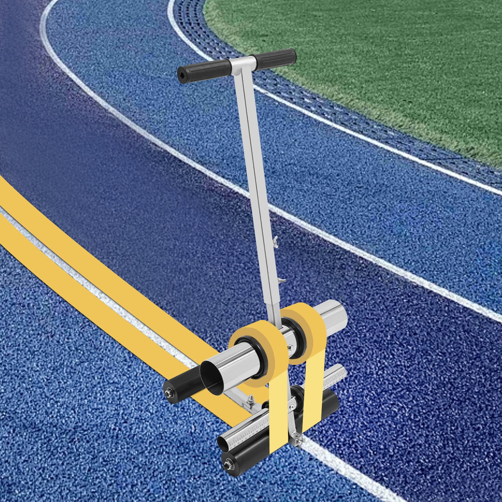 Portable Manual Court Line Tape Machine Tape Line Striping 35*29*80cm for Sports Grounds, Running Tracks, Parking Lots